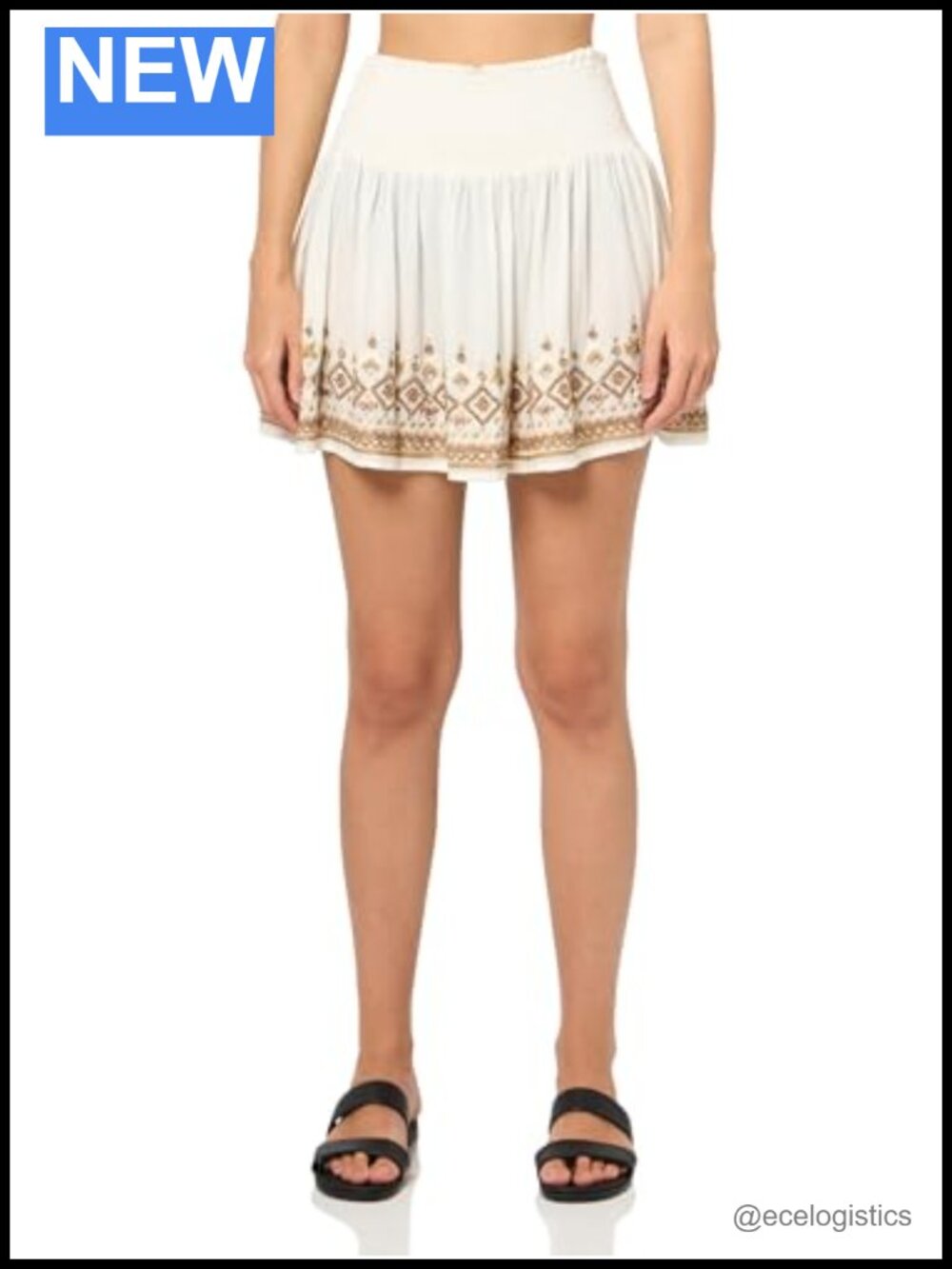 100% Viscose Swimwear Cover Up Mini Skirt Elastic Waist